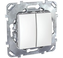 Unica Белый Выключатель 2-клавишный (сх.5)  MGU5.211.18ZD  Schneider Electric