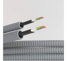 Электротруба ПВХ гибкая гофр. д.20мм, цвет серый, с кабелем ВВГ-Пнг(А)-LS3х2,5мм Конкорд, 100м  9S920100KF  DKC