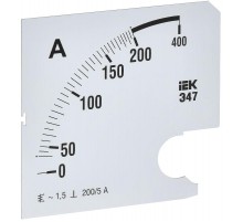 Шкала смен. для амперметра Э47 200/5А-1,5 96х96мм  IPA20D-SC-0200  IEK