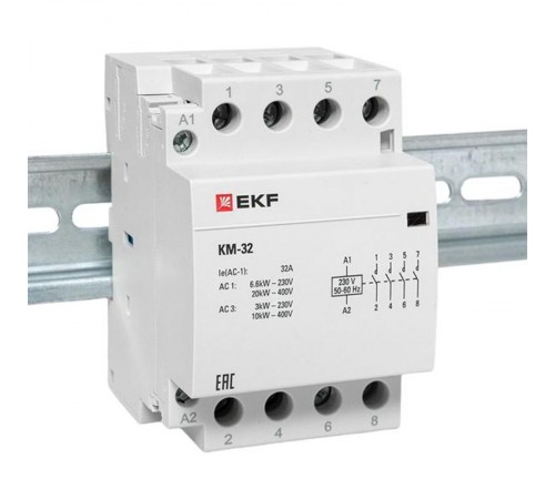 Контактор модульный КМ 32А 4NО (3 мод.) EKF PROxima  km-3-32-40  EKF