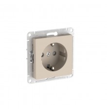 AtlasDesign Песочный Розетка с заземлением со шторками, 16А, механизм, быстрозажимные клеммы  ATN001245S  SE