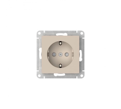 AtlasDesign Песочный Розетка с заземлением со шторками, 16А, механизм, быстрозажимные клеммы  ATN001245S  SE