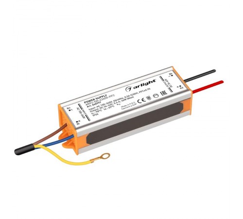 Блок питания ARPJ-SN-63600-PFC (36W, 34-63V, 600mA) (Arlight, IP65 Металл, 3 года)  040797  Arlight