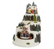 Фигура светодиодная новогодняя  EFIS-S07 композиция Рождество музыка теплый белый свет 3*АА 25*23*34 см  Б0060485  ЭРА