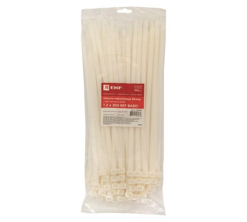 Хомут нейлоновый 7,2х300 (уп./100шт) EKF Simple  plc-c-7.2x300  EKF