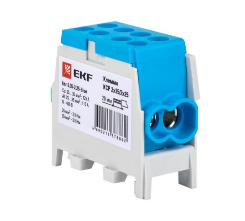 Клемма распределительная КСР с двойным винтом 2x35/2x25 синяя PROxima  ksr-2.35-2.25-blue  EKF