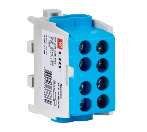 Клемма распределительная КСР с двойным винтом 2x35/2x25 синяя PROxima  ksr-2.35-2.25-blue  EKF