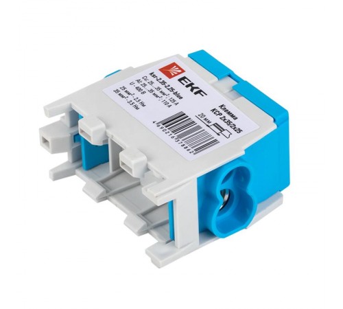 Клемма распределительная КСР с двойным винтом 2x35/2x25 синяя PROxima  ksr-2.35-2.25-blue  EKF