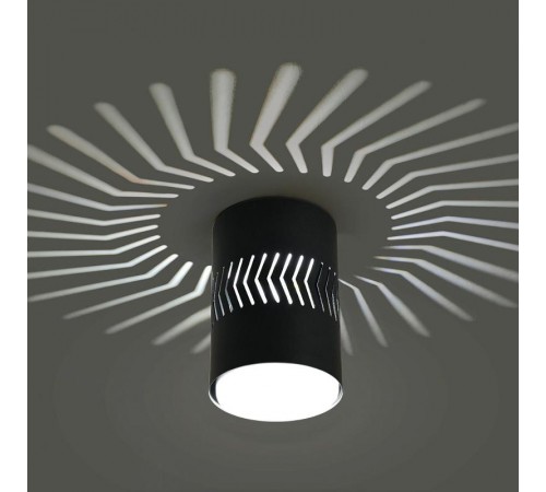 Светильник потолочный под лампу макс 12W, 230V, GX53 и подсветка 4000K, черный HL352  41458  FERON