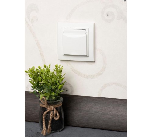 Минск Розетка 1-мест. СП с/з с крышкой 16А бел. с защ. штор. IP44 EKF  ERR16-029-100-44  EKF