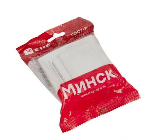 Минск Розетка 1-мест. СП с/з с крышкой 16А бел. с защ. штор. IP44 EKF  ERR16-029-100-44  EKF