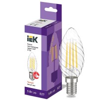 Лампа светодиодная LED CT35 свеча вит. 5Вт 230В 3000К E27 серия 360°  LLF-CT35-5-230-30-E27-CL  IEK