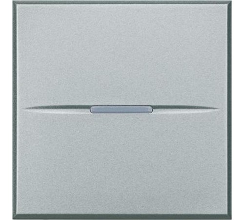 Axolute. Выключатель аксиальный одноклавишный 10А 250В. Автоматические клеммы. 2 модуля. Цвет Алюминий  HC4001M2AN  Legrand