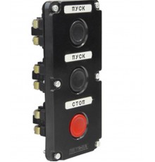 ПКЕ 112-3 У3, 10А, 660В, 3 элемента, чёрный и красный цилиндр, в нишу, IP40, пост управления (ЭТ)  ET519054  Электротехник