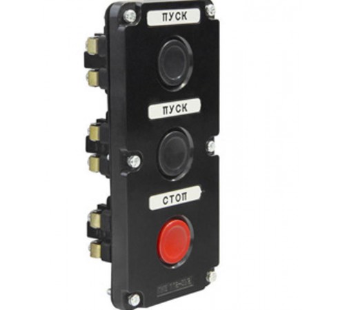 ПКЕ 112-3 У3, 10А, 660В, 3 элемента, чёрный и красный цилиндр, в нишу, IP40, пост управления (ЭТ)  ET519054  Электротехник