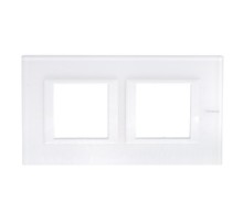 Axolute декоративные накладки прямоугольной формы, горизонтальные, цвет белое стекло, на 2+2 модуля  HA4802M2HVBB  Legrand