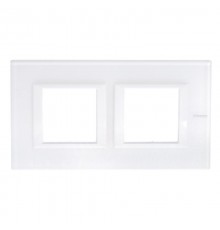 Axolute декоративные накладки прямоугольной формы, горизонтальные, цвет белое стекло, на 2+2 модуля  HA4802M2HVBB  Legrand
