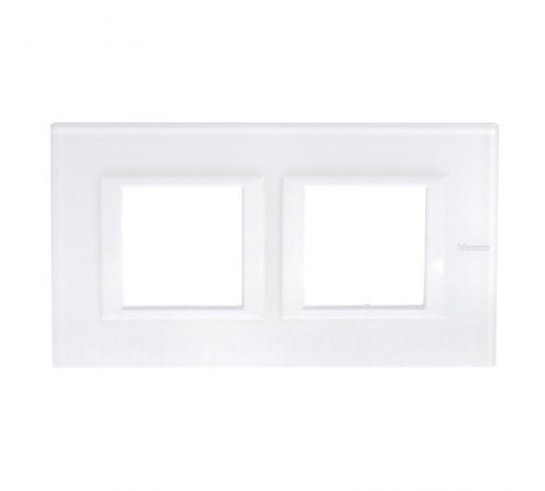 Axolute декоративные накладки прямоугольной формы, горизонтальные, цвет белое стекло, на 2+2 модуля  HA4802M2HVBB  Legrand