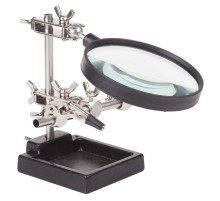 Держатель "Третья рука" с лупой х3, D=90 мм  12-0254  REXANT
