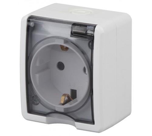 Розетка 11-2401-01  с заземлением IP54, 16АХ-250В, ОУ, Эксперт, Белый Б0020712  ЭРА
