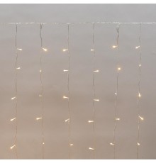Дождь (занавес) 2х1,5м, прозрачный ПВХ, IP44, мерцающий Flashing, 150LED Теплые белые, 15 нитей, 10LED/нить  235-516  NEON-NIGHT
