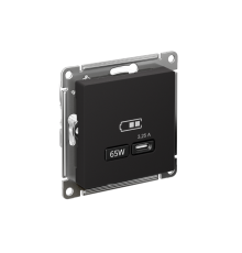 AtlasDesign Карбон USB Розетка тип-C 65W высокоскоростной заряд QC PD  ATN001027  SE