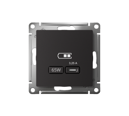 AtlasDesign Карбон USB Розетка тип-C 65W высокоскоростной заряд QC PD  ATN001027  SE