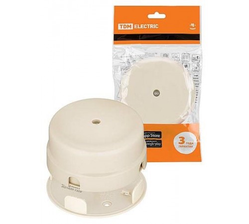 Коробка распаячная D90х43 мм инд. штрихкод  сл. кость "Виви"   SQ1820-1329  TDM