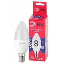 Лампа светодиодная ЭКО LED B35-8W-865-E14 R (диод, свеча, 8Вт, хол, E14)  Б0045341  ЭРА