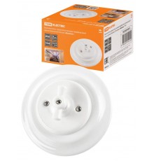 Выключатель скрытой установки фарфоровый поворотный 2-кл. с ручкой (бантик) 10А белый "Болонь"  SQ1820-0013  TDM