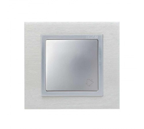 Simon 82 Клавиша с пиктограммой  "звонок" для одноклавишного выключателя, S82, S82N, алюминий  82017-33  Simon