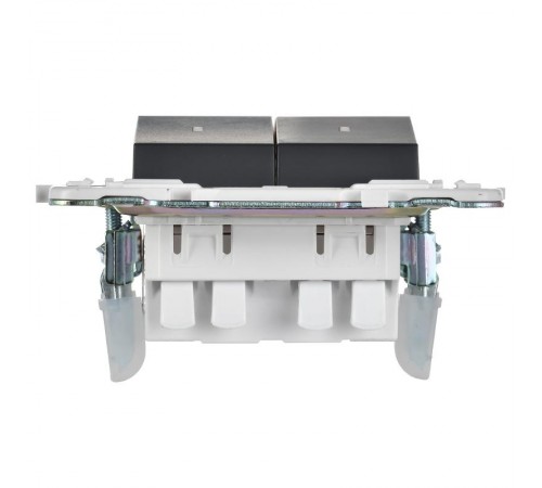 SKANDY Выключатель 2-клавишный проходной с индикацией 10А SK-V10T титан  SK-V22-1-10-K48  IEK