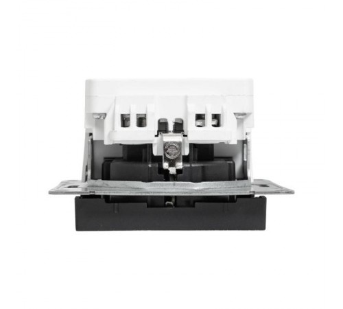 Механизм розетки с USB-A+С - 2шт, 16А, с заземлением, со шторками, чёрный Эпика EKF  UP1-SOB-111-USBA+USBC  EKF