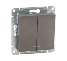 Механизм выключателя, двухклавишный, кнопочный, мокко Эпика  UP1-SWM-23 EKF