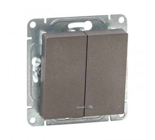 Механизм выключателя, двухклавишный, кнопочный, мокко Эпика  UP1-SWM-23 EKF