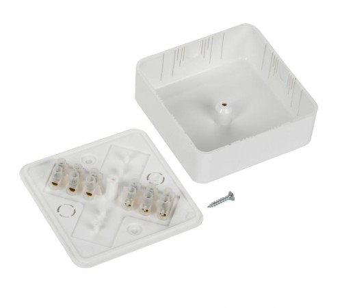 Коробка распределительная КМ41216-01 для о/п 79х79х29 белая (6 клемм 6мм2)  UKO10-075-075-028-K01  IEK