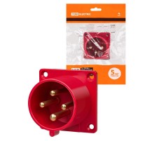 Вилка 624 скрытая 3Р+РЕ 32А 380В IP44  SQ0607-0005  TDM