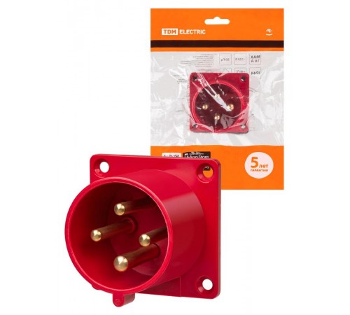 Вилка 624 скрытая 3Р+РЕ 32А 380В IP44  SQ0607-0005  TDM