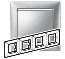 Valena Алюминий матовый Рамка 4-ая гориз  770334  Legrand