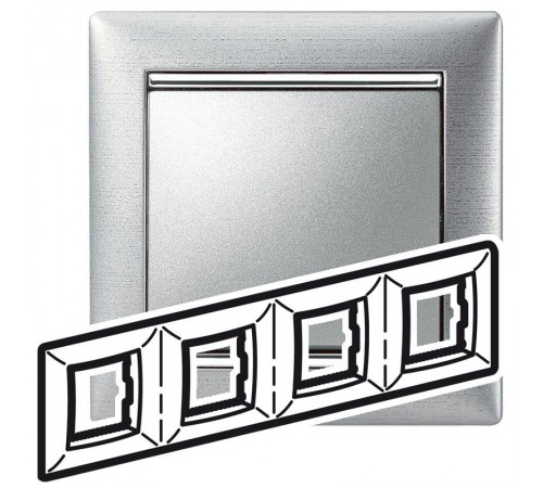 Valena Алюминий матовый Рамка 4-ая гориз  770334  Legrand