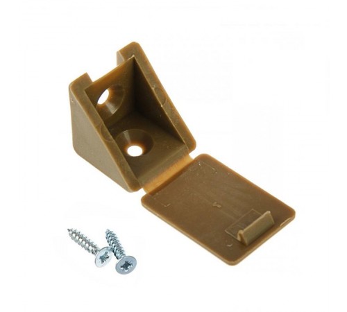 Мебельный уголок с шурупом - орех (4 шт) - пакет   108987  Tech-KREP