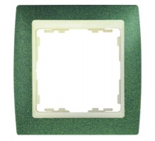 Simon 82 Рамка декоративная, 2 поста, S82, зеленый металлик-слоновая кость  82724-65  Simon