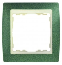 Simon 82 Рамка декоративная, 4 поста, S82, зеленый металлик-слоновая кость  82744-65  Simon
