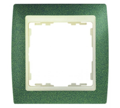Simon 82 Рамка декоративная, 4 поста, S82, зеленый металлик-слоновая кость  82744-65  Simon