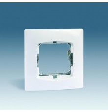 Simon 27 Рамка с суппортом на 1 широкий или 2 узких модуля, без лапок, дюропласт, 85х85мм, слоновая кость  27601-62  Simon