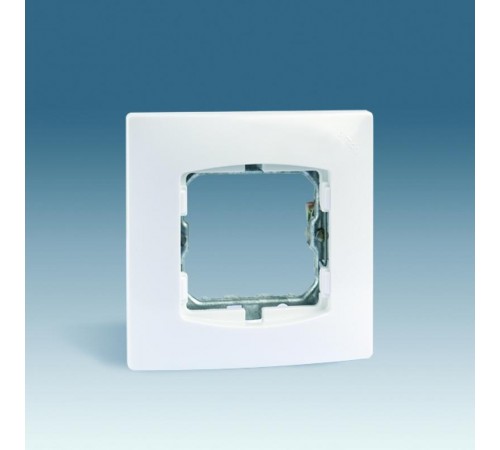 Simon 27 Рамка с суппортом на 1 широкий или 2 узких модуля, без лапок, дюропласт, 85х85мм, белый  27601-65  Simon