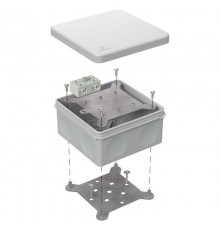 Коробка огнестойкая разветвительная для о/п двухкомпонентная 60-0300-FR6.0-4-2-Р Е15-Е60 RAL7035 100х100х50 (14 шт/кор) серая  60-0300-7035-FR6.0-4-2