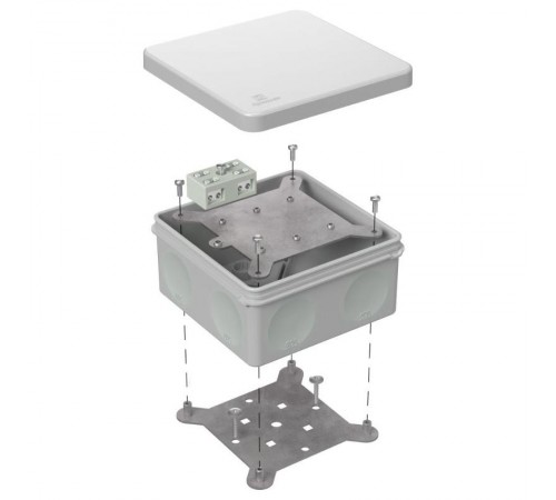 Коробка огнестойкая разветвительная для о/п двухкомпонентная 60-0300-FR6.0-4-2-Р Е15-Е60 RAL7035 100х100х50 (14 шт/кор) серая  60-0300-7035-FR6.0-4-2