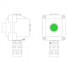 Взрывонепроницаемый пост управления из алюминия LCSD-01-B-MC-P1G(11)x1-PCMB-KA3MHK  LCSD21000010  DKC