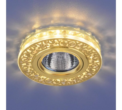 Светильник точечный встраиваемый 6034 MR16 GD/CL золото/прозрачный  a029894  Elektrostandard